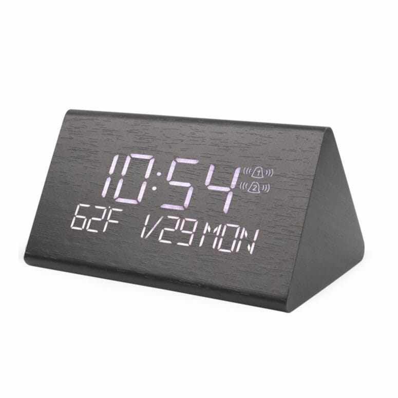 Warmhoming 2019 Updated Wooden Digital Alarm Clock